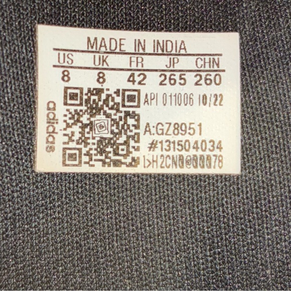 adidas Black and White Slide Sandals - Picture 4 of 4